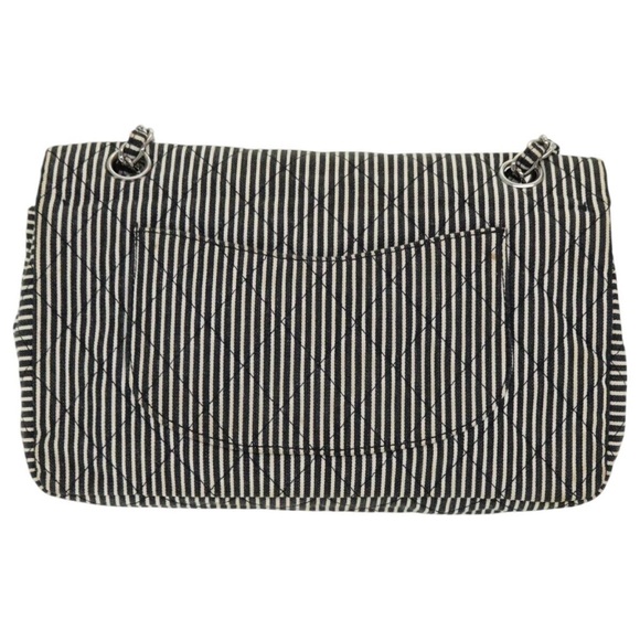 CHANEL Matelasse Turn Lock Chain Hand Bag Canvas Black Silver CC Auth bs16629 - Picture 4 of 4